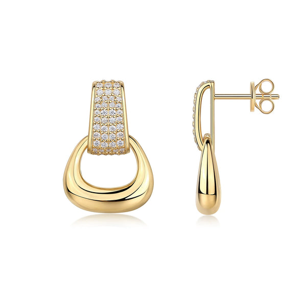 Wholesale Moissanite 925 Silver Geometric Inlay Fashion Earrings For Women