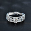 Wholesale Moissanite 925 Silver Geometric Open Adjustable Ladies Ring Set With Diamonds