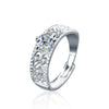 Wholesale Moissanite 925 Silver Geometric Open Adjustable Ladies Ring Set With Diamonds