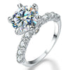 Wholesale Moissanite Six Claw Ring 925 Silver With Geometric Design And Electroplating For Women