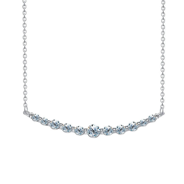 Wholesale Moissanite Smile Pendant Necklace With 925 Sterling Silver And Pt950 Platinum Clavicle Chain Electroplated In Pastoral And Geometric Style
