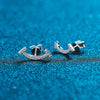 Wholesale Moissanite Smiley Earrings 925 Sterling Silver Geometric Ushape Electroplated For Women