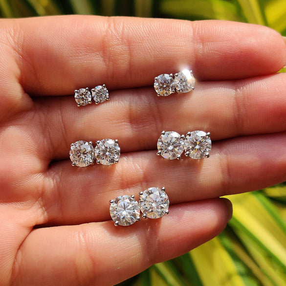 Wholesale Moissanite 925 Sterling Silver Geometric Earrings For Women With Four Claw Setting And Electroplating Treatment