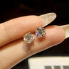 Wholesale Moissanite 925 Sterling Silver Geometric Earrings For Women With Four Claw Setting And Electroplating Treatment
