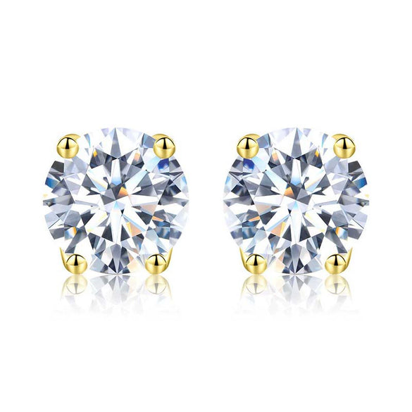 Wholesale Moissanite 925 Sterling Silver Geometric Earrings For Women With Four Claw Setting And Electroplating Treatment