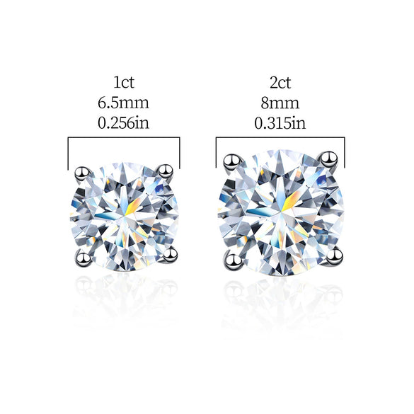 Wholesale Moissanite 925 Sterling Silver Geometric Earrings For Women With Four Claw Setting And Electroplating Treatment
