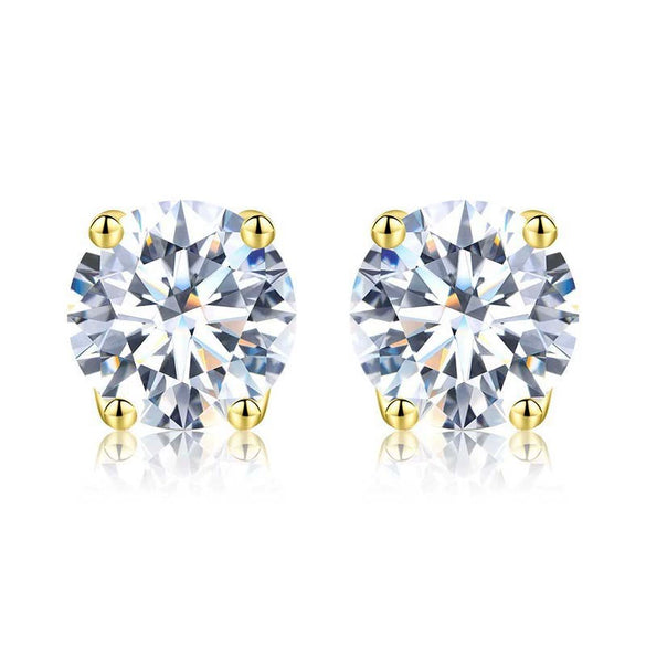 Wholesale Moissanite 925 Sterling Silver Geometric Earrings For Women With Four Claw Setting And Electroplating Treatment