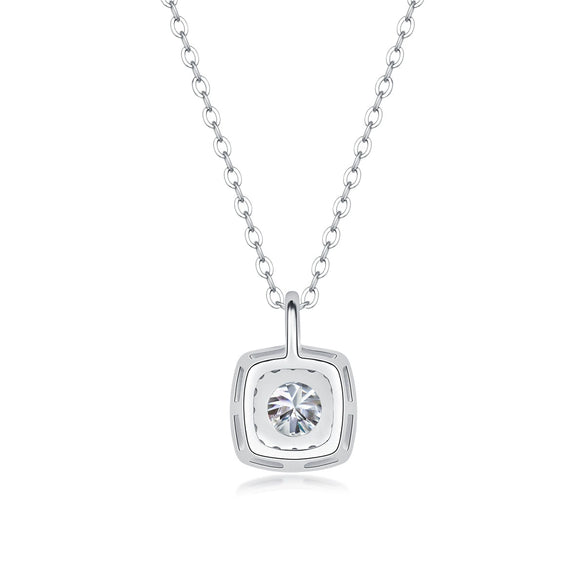 Wholesale Moissanite Sterling Silver 925 Geometric Sweet Style Inlay Necklace For Women