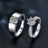Wholesale Moissanite 925 Sterling Silver Open Couple Ring Minimalist Geometric Style Electroplated