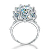 Wholesale Moissanite Sunflower Classic Sixclaw Wedding Ring For Women In S925 Sterling Silver With Geometric Pattern And Electroplating
