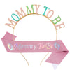 Wholesale Mommy To Be Headband Glitter Cloth Shoulder Strap Ribbon Party Decoration Crown Tiara Belt Zinc Alloy Semimanual Semimechanical