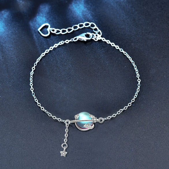 Wholesale Moonstone Planet Bracelet 925 Sterling Silver Natural Insect Pattern With Precious Stones For Girls