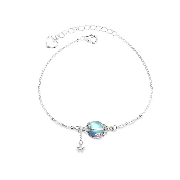 Wholesale Moonstone Planet Bracelet 925 Sterling Silver Natural Insect Pattern With Precious Stones For Girls