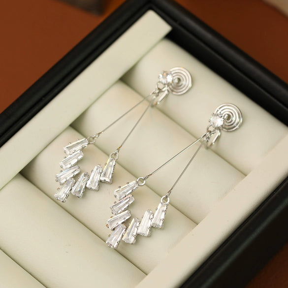 Wholesale Mosquitorepellent Incense Plate Ear Clip For Women Light Luxury Geometric Zircon Electroplated Design