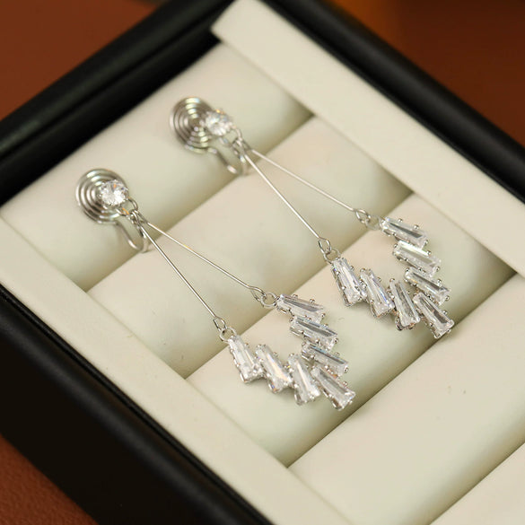 Wholesale Mosquitorepellent Incense Plate Ear Clip For Women Light Luxury Geometric Zircon Electroplated Design
