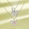 Wholesale Motherofpearl Animal Shaped Copper Electroplated Kitten Pendant Necklace For Women