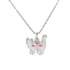 Wholesale Motherofpearl Animal Shaped Copper Electroplated Kitten Pendant Necklace For Women