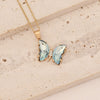 Wholesale Multi Color Gradient Butterfly Pendant Stainless Steel And Copper Necklace With Electroplating Design
