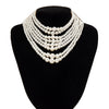Wholesale Multi Layer Imitation Pearl Women's Necklace Geometric Baroque Style Ball Chain Jewelry Choker