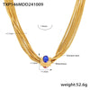 Wholesale Multi Layer Plain Gold Chain Inlaid With Rhinestone Necklace Bracelet Set In Titanium Steel With Electroplating For Women