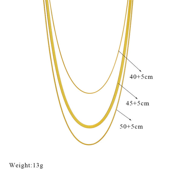 Wholesale Multi Layer Snake Shaped Titanium Steel Necklace Cold Style Electroplated For Women