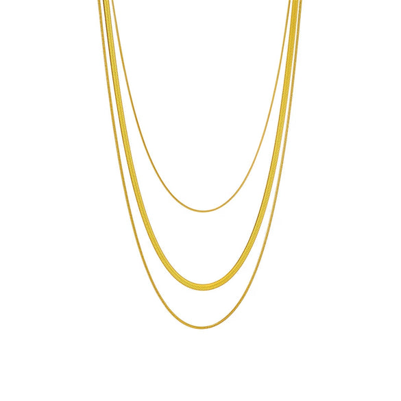 Wholesale Multi Layer Snake Shaped Titanium Steel Necklace Cold Style Electroplated For Women