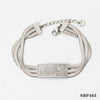 Wholesale Multi Layer Stainless Steel Love Themed Jewelry Suit With Vacuum Plated Clavicle Chain And Bracelet For Women