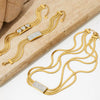 Wholesale Multi Layer Stainless Steel Love Themed Jewelry Suit With Vacuum Plated Clavicle Chain And Bracelet For Women