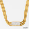 Wholesale Multi Layer Stainless Steel Love Themed Jewelry Suit With Vacuum Plated Clavicle Chain And Bracelet For Women