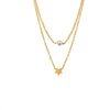 Wholesale Multi Layer Star Bead Design Light Luxury Titanium Steel Necklace With Electroplating For Women