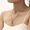 Wholesale Multi Layer Tassel Shell Bead Necklace In Light Luxury Elegant Style Stainless Steel Plated With Geometric Design