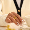 Wholesale Multi Layer Twist Cross Diamond Hollow Ring 316L Stainless Steel 18K Gold Plated Geometric Style For Women
