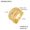 Wholesale Multi Layer Twist Cross Diamond Hollow Ring 316L Stainless Steel 18K Gold Plated Geometric Style For Women