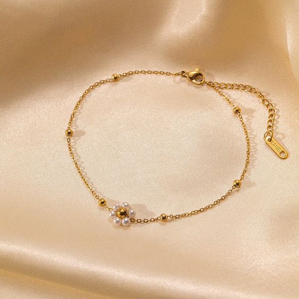 Wholesale Multi Layer Women's Retro Simple Fashion Metal Bracelet Set Titanium Steel Geometric Electroplated