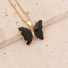 Wholesale Multicolor Butterfly Stainless Steel And Copper Necklace With Electroplating Treatment