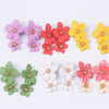 Wholesale Multicolor Double Flower Alloy Earrings With Baking Paint Design For Women Simple Sweet Fashion Trend