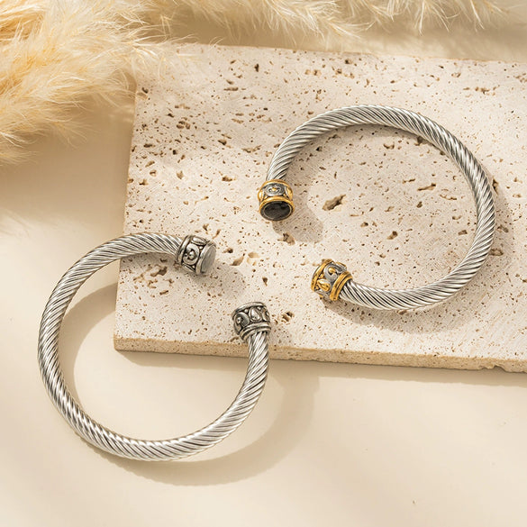 Wholesale Multicolor Titanium Steel Electroplated Twist Personality Bracelet