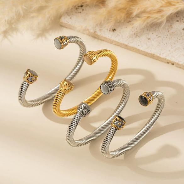 Wholesale Multicolor Titanium Steel Electroplated Twist Personality Bracelet