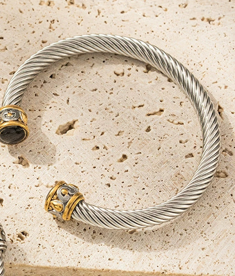 Wholesale Multicolor Titanium Steel Electroplated Twist Personality Bracelet