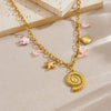 Wholesale Multielement Conch Starfish Shell Stainless Steel Goldplated Pendant Unisex Necklace
