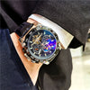 Wholesale Multifunctional Fully Automatic Mechanical Men's Watch With Round Dial Alloy Case Stainless Steel Buckle And Genuine Leather Strap