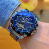 Wholesale Multifunctional Fully Automatic Mechanical Men's Watch With Round Dial Alloy Case Stainless Steel Buckle And Genuine Leather Strap
