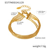 Wholesale Multilayer Blade Chain Fashion Bracelet Titanium Steel Pvd Electroplated Geometric Real Gold Color Preservation Jewelry For Women