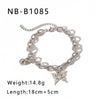 Wholesale Multilayer Chain Cuban Style Stainless Steel Bracelet With Butterfly Cross Pendant 18K Vacuum Plated For Women And Unisex