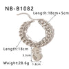 Wholesale Multilayer Chain Cuban Style Stainless Steel Bracelet With Butterfly Cross Pendant 18K Vacuum Plated For Women And Unisex