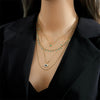 Wholesale Multilayer Chain Irregular Diamond Eye Turquoise Pendant Titanium Steel Vintage Necklace With Geometric Pattern And Electroplating Treatment