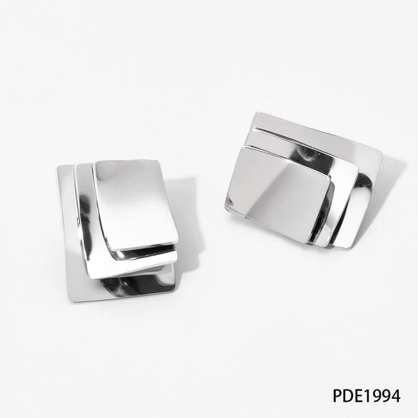 Wholesale Multilayer Geometric Stainless Steel Earrings With Advanced Design Sense And Electroplating For Women's Fashion
