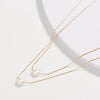 Wholesale Multilayer Ladies Natural Freshwater Pearl Card Neck Chain With Geometric Pattern Alloy 18K Gold Electroplated Bamboo Chain Necklace