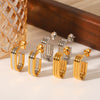 Wholesale Multilayer Linear Geometric Stainless Steel Earrings For Women With Electroplating