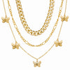 Wholesale Multilayer Metal Butterfly Rough Chain Clavicle Necklace For Women Alloy Electroplated
